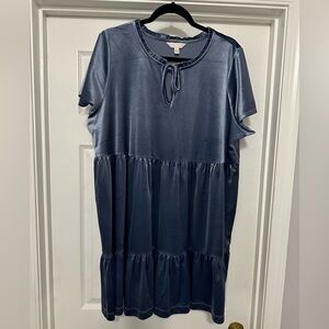 LC Lauren Conrad Light Blue Velvet Dress